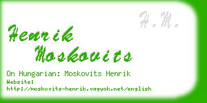 henrik moskovits business card